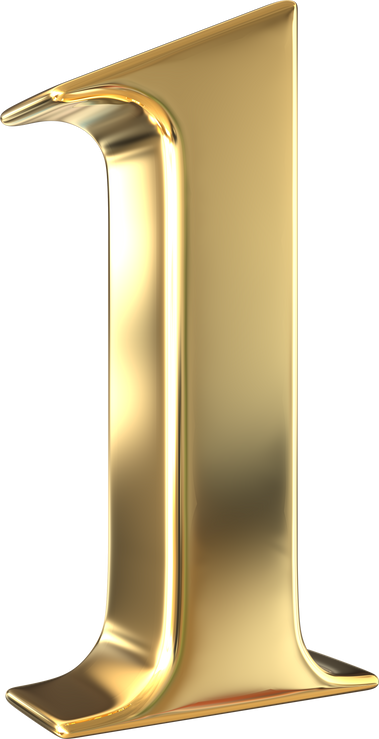Number 1 gold 3d